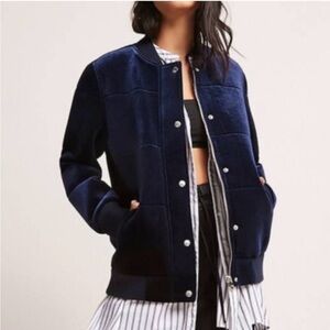 MEMBERS ONLY RETRO VELVET QUILTED BOMBER JACKET